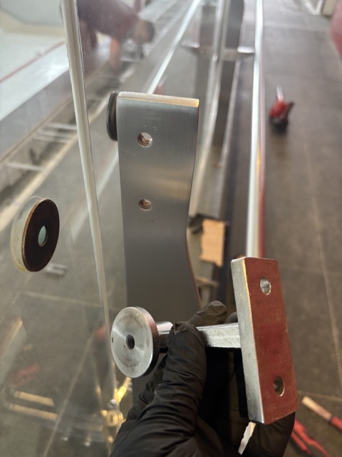 Stainless steel base plate after restoration
