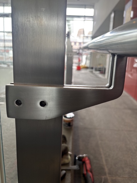 Stainless steel bracket after restoration