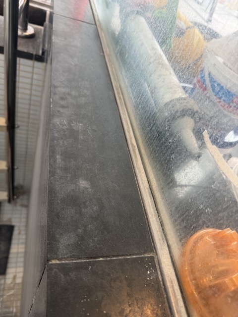 Stainless steel handrail surface before restoration